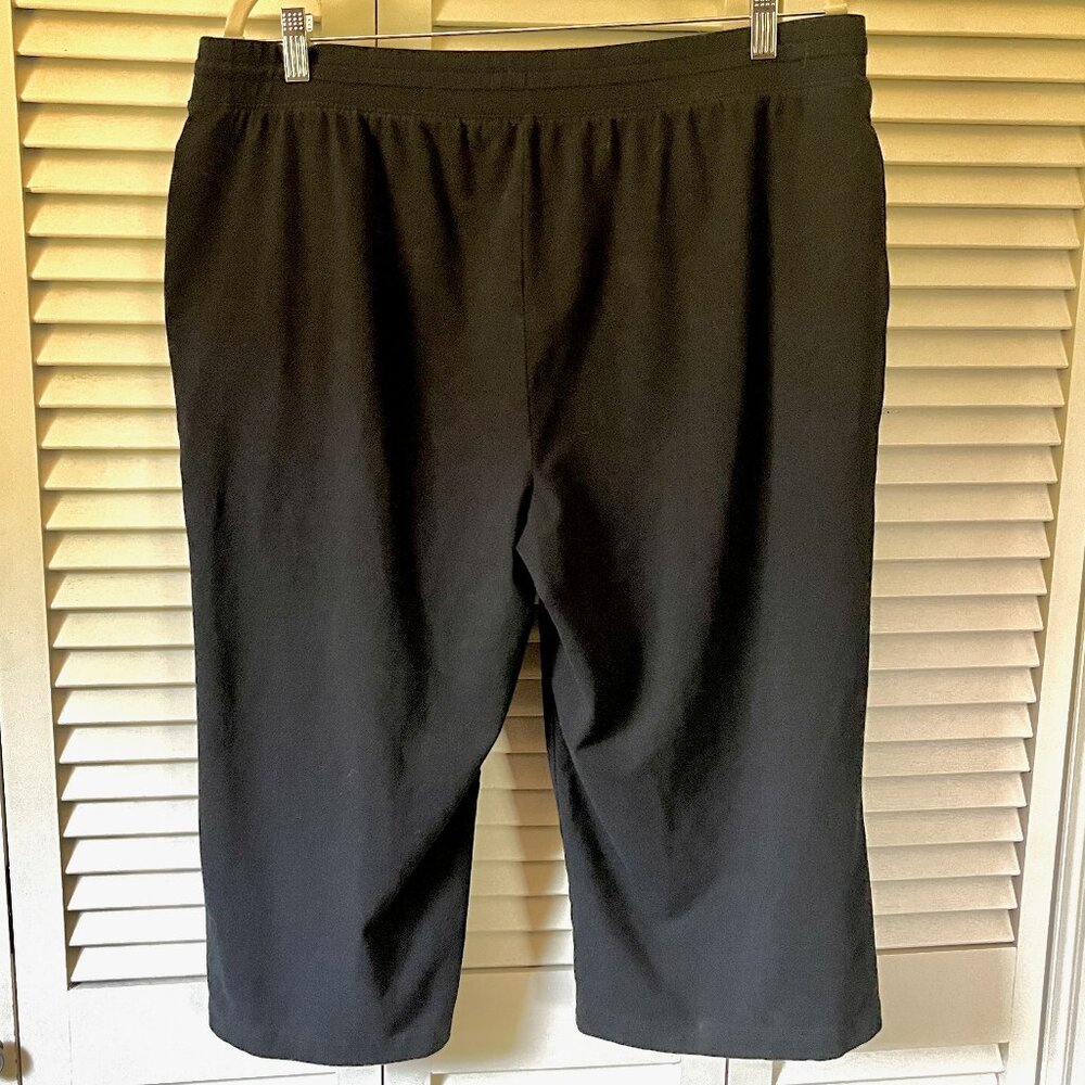 Karen Scott Sport * Capris * Sz 0X (14W) * Black * Cotton/Spandex * Drawstring - Picture 4 of 4